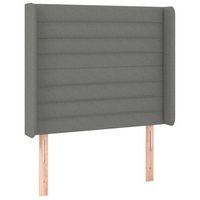 cabecero cama mueble de dormitorio con led de tela oscuro103 x 16 x 118128 cm gris m020000848