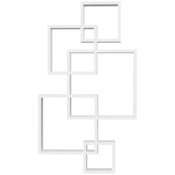 Estante Flotante De Pared Con 5 Cubos Y 9 Compartimentos, Blanco