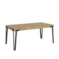 mesa extensible 90x200304 cm rio roble natural estructura antracita
