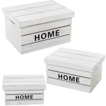 Set 3 Cajas Almacenamiento Blanco