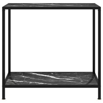 Mesa De Consola | Mesa De Entrada | Mesa Auxiliar Negro Vidrio Templado 80x35x75 Cm