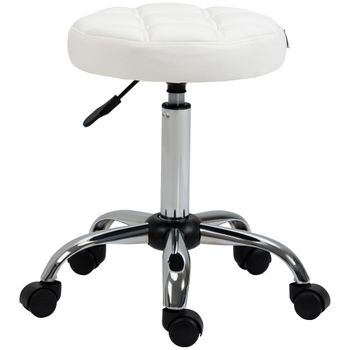 Taburete giratorio 35.5x35.5x63 cm blanco