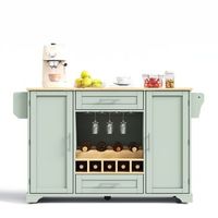 isla de cocina movil de mdf con encimera plegabler1387092cmrverde vintage