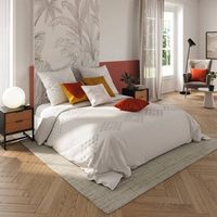 juego de sabanas vilma de algodon lavado empenachado blanco marfil 260x240cm - atmosphera createur dinterieur