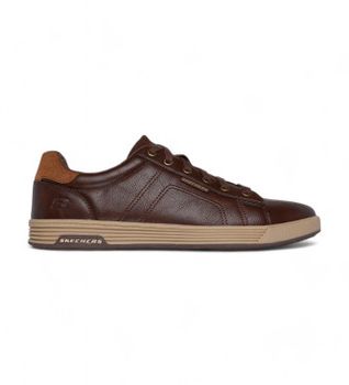 Skechers para hombre. 210946 Zapatillas Cavell Hensley marrón (46), Plano, Cordones, Casual