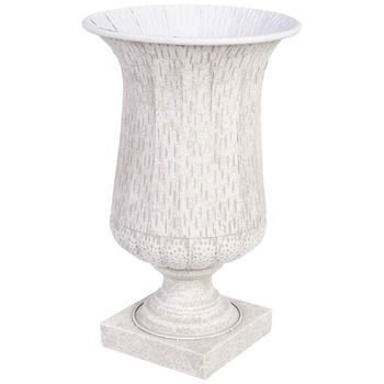 Jarrón De Metal Gris 36.5x36.5x61h Cm