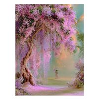 cuadro con cerezo y pareja en pvc multicolor 60x80 cm