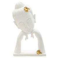 cabeza de buda de resina blanca 215x13x36 cm