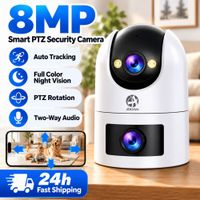 camara ip jooan 4k 8mp de doble lente y doble pantalla camara ptz wifi para exteriores con seguimiento automatico camara cctv con audio y video para vigilancia interior