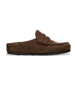 Birkenstock para mujer. 1031701 Mocasines Naples Wrapped de piel (Ajuste Estrecho) marrón (37), Plano, Ante, Ninguno, Casual