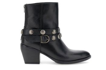 botines de piel con tobillera black 37