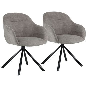 Pack De 2 Sillas De Tela Gris Saffi