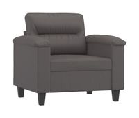 vidaxl sillon cuero sintetico gris 60 cm