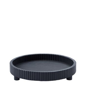 Bandeja decorativa redonda negra l56