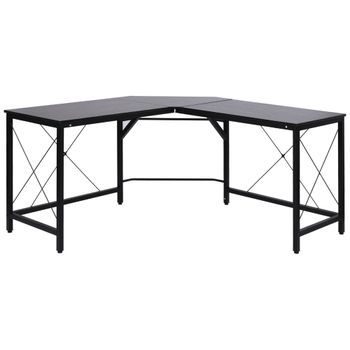 HOMCOM Escritorio en Forma de L para Oficina en Casa 150x150x76 cm Espacio Amplio Diseño Moderno Negro   Aosom España