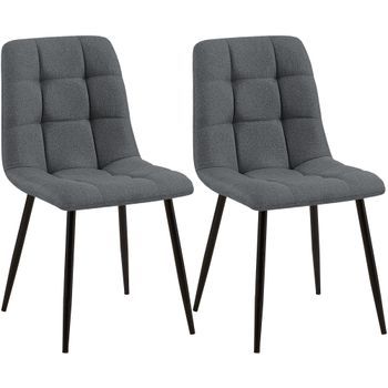 Lote De 2 Sillas De Comedor Tilde Tela Gris 55x45x84 Cm Clp