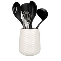 juego de utensilios de cocina antiadherentes con soporte 6 unidades