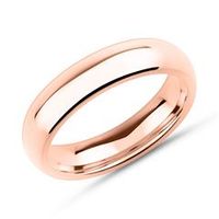 anillo para hombre de acero inoxidable chapado en oro rosa 5mm de ancho