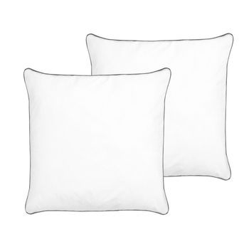 Conjunto De 2 Almohadas De Algodón Japara Blanco 80 X 80 Cm Poliéster Pelister