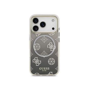 Guess Funda Para Iphone 17 Pro Max – Carcasa Pc+tpu Con Magsafe Peonía Negra Con Brillos, Diseño Elegante Y Ajuste Preciso