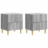 mesita de noche 2 uds sonoma gris 43 x 345 x 48 cm vidaxl
