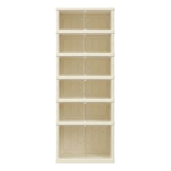 Cajas para zapatos de 6 niveles de color transparente y blanco