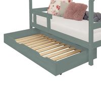 cajon de cama 120 x 180 con somier buddy - verde salvia