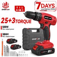 taladro electrico inalambrico onevan 253 con torque ajustable destornillador portatil herramienta de impacto para taladrar madera y metal compatible con bateria makita de 18v