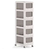 costway cajonera plastica blanca de 5 niveles con cajones transparentes y ruedas con freno gran capacidad para dormitorio y oficina 42 x 28 x 1125 cm blanco