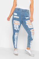grace jeggings azules con rotos mujer curvy y tallas grandes yours