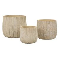 juego de 3 jarrones de ceramica color crema 305x27-25x222-195x18 cm