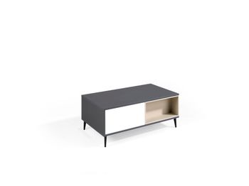 Mesa centro elevable  gris-bl-visón. Patas negro. 100 x 60 x 40/53H cm