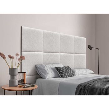 Dhome Cabecero Tapizado Compuesto De Paneles Autoadhesivos Intercambiables Serie Luxury Edition Cama Lujo Dormitorio (espigas Beige, 90cm)