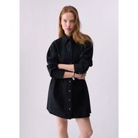 liu jo vestidos vestido corto en denim con bordado para mujer
