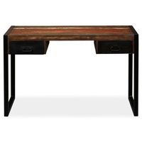 escritorio  mesa de trabajo con 2 cajones madera maciza reciclada 120x50x76 cm