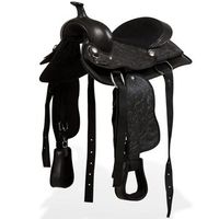 montura occidental cabezada y pechera cuero real 13 negra vidaxl