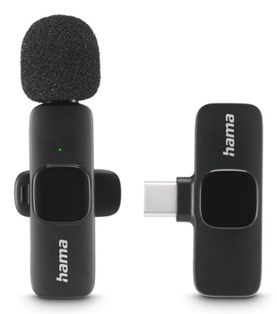 MICROFONO HAMA SMART WIRELESS GADGET USB-C CANCELACION RUIDO IA PATRON OMNIDIRECCIONAL PINZA NEGRO