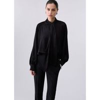 liu jo blusa blusa en saten con lazo para mujer