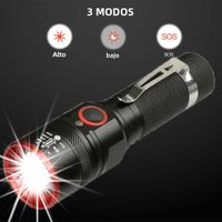 linterna led xm-l t6 recargable por usb linterna con zoom resistente al agua para luz de camping de aluminio de alta calidad bateria 18650