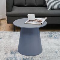mesa de centro nyd redonda mdf 44x40cm - azul grisaceo encasa