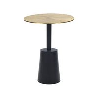 mesa auxiliar de metal dorado negro 36 cm hecho a mano forma geometrica tanami