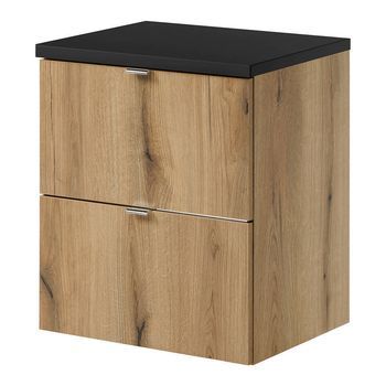 Mueble De Baño Bajo Lavabo Newport Con 2 Cajones 50x60x40 Cm - Roble/negro