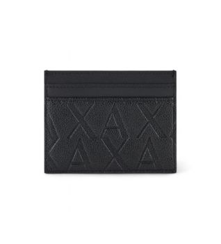 A|X Armani Exchange para hombre. XM000880AF12133UC001 Tarjetero ASV con pinza negro (OSFA), Casual, Poliéster