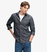 superdry para hombre m4011110a camisa essentials chambray azul marino xl casual algodon manga larga