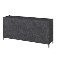 aparador melaminico efecto marmol negro 174x40x84 cm