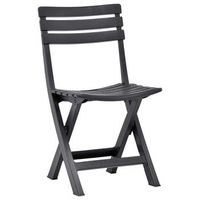 pack 2 uds sillas de jardin  silla de exterior  sillon plegables plastico gris antracita