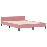 cama matrimonial  cama doble  estructura de cama terciopelo rosa 140x190 cm cfw92664