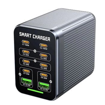 [GaN Tech] WLX-G1 425W Cargador USB PD de 10 puertos 2USB-A + 8USB-C PD3.0 QC PPS Carga rápida Estación de carga de escr