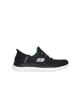 Zapatillas Skechers Hands Free Slip-ins Summits - Diamond Dream Mujer Negro/Turquesa