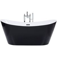 banera independiente de acrilico blanco negro con rebosadero 150 cm moderno antigua